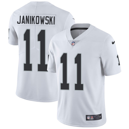 Nike Raiders #11 Sebastian Janikowski White Men's Stitched NFL Vapor Untouchable Limited Jersey - Click Image to Close